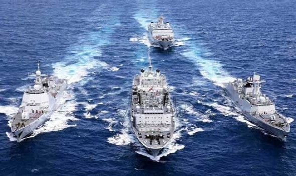 انطلاق مناورات روسية  صينية  إيرانية بحرية مشتركة في خليج عمان