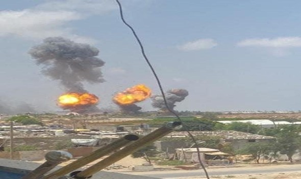  عمان اليوم - قصف إسرائيلي عنيف بمحيط مناطق جباليا البلد والتفاح في قطاع غزة